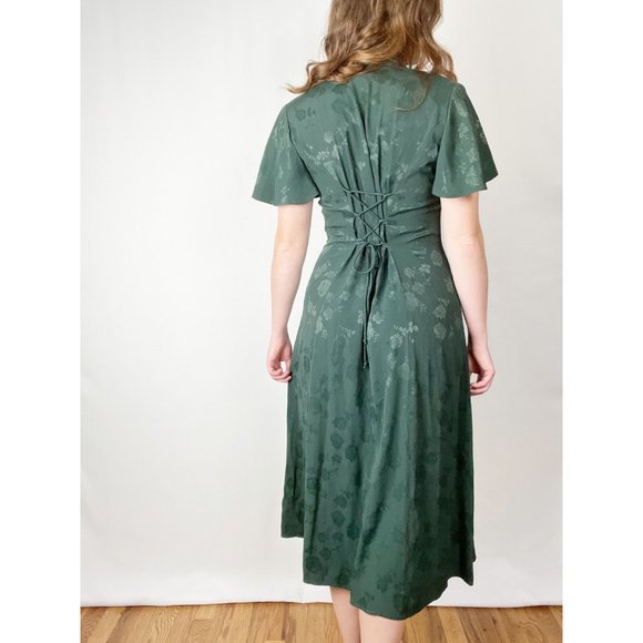 Vintage Victorian Cottagecore Gothic Corset Midi Maxi Dress Dark Fairycore Sexy - Picture 4 of 8